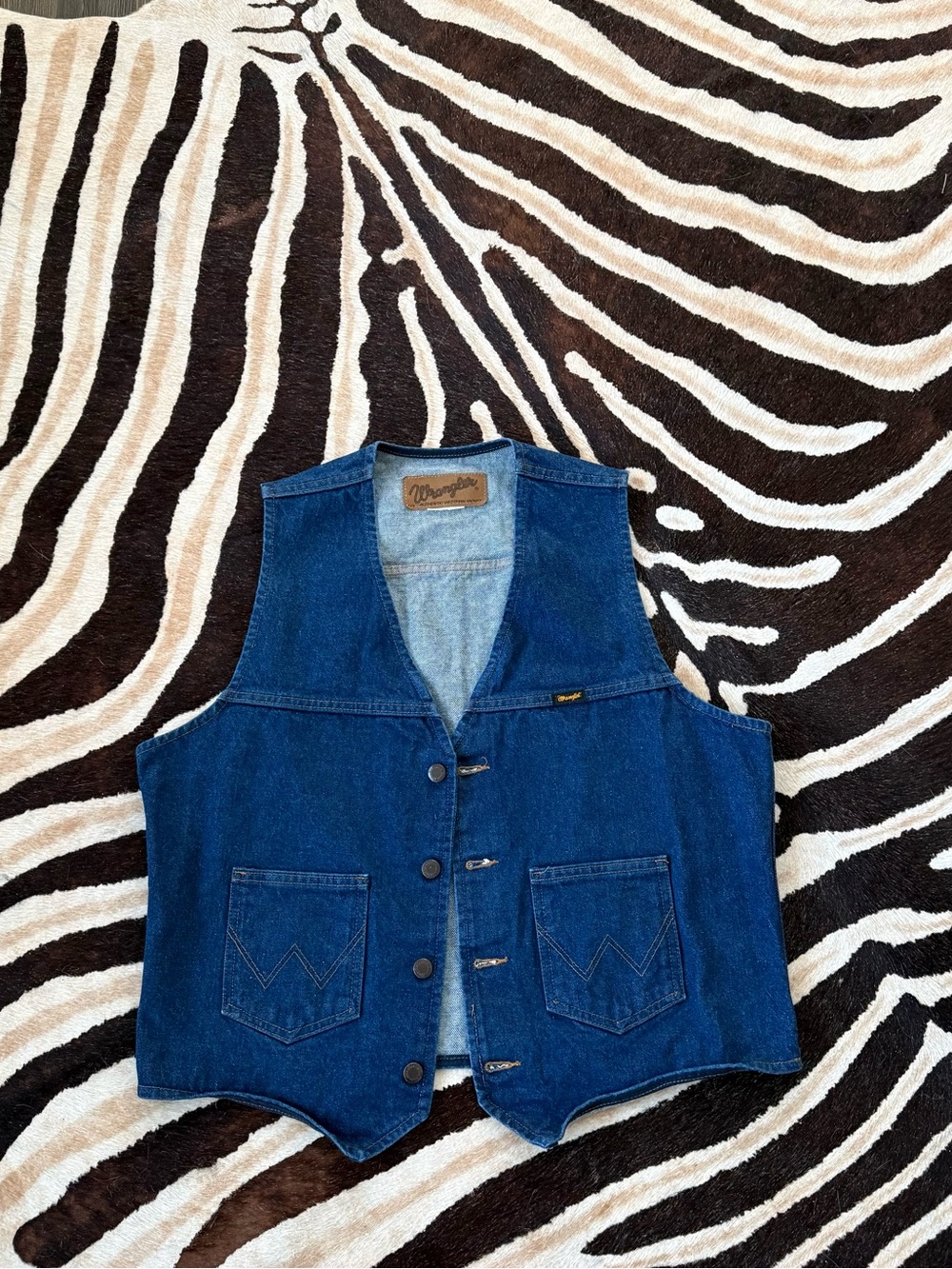 Wrangler Blue Denim Button-Front Vest